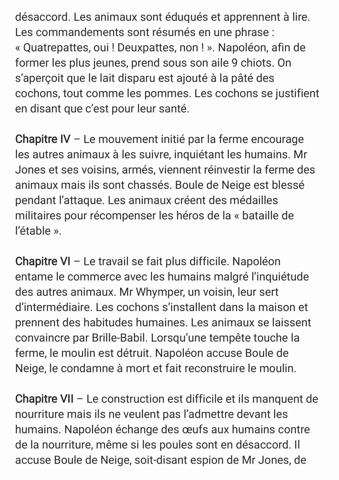 Chapitre I - En Angleterre, Mr et Mrs Jones possèdent « La
Ferme du Manoir ». Une nuit, les animaux (Filou le chien,
Fleur et Constance les 