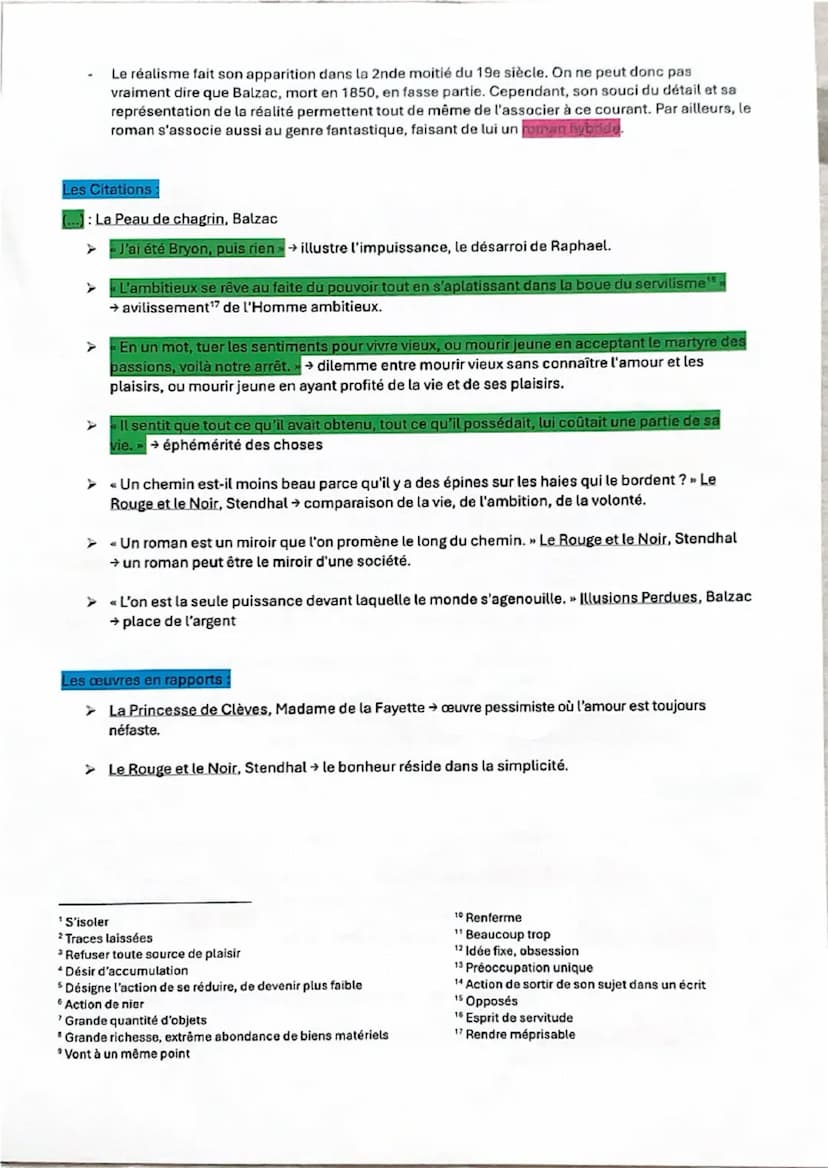 La Peau de chagrin, Balzac, 1831
Parcours : Les romans de l'énergie: création et destruction
La définition des termes:
> Energie: Pour Balza