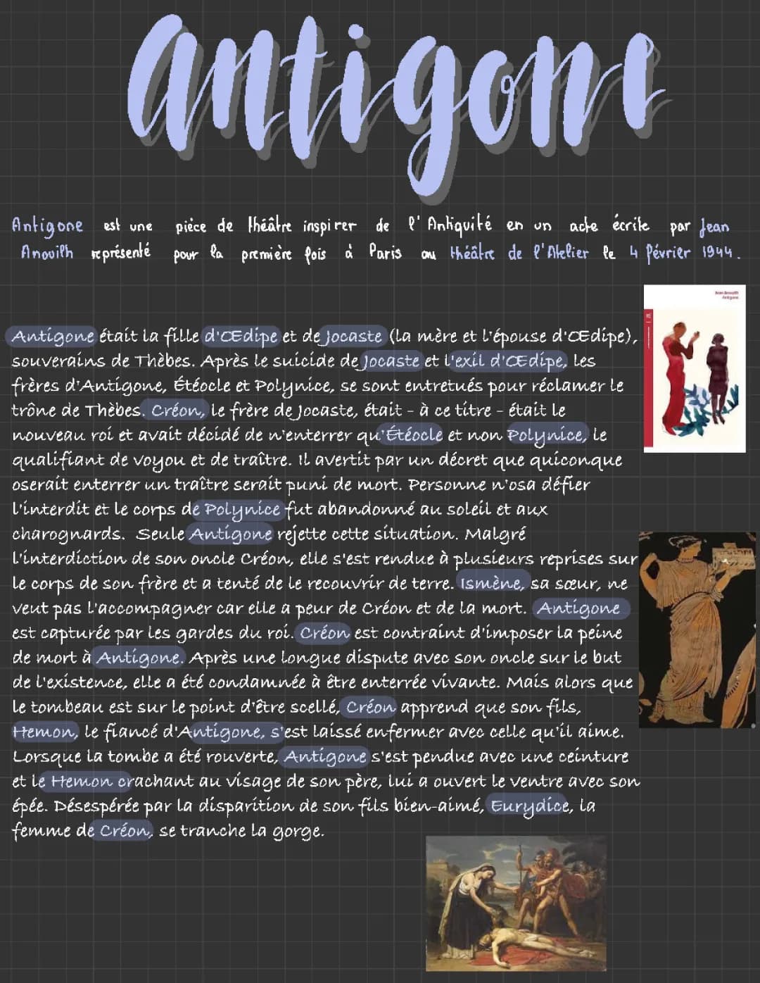 Découvre l'Antigone de Jean Anouilh : La Pièce de Théâtre Amusante et Ses Personnages Principaux