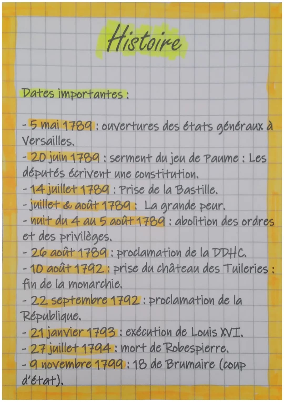 Histoire
Dates importantes:
- 5 mai 1789 : ouvertures des états généraux à
Versailles.
- 20 juin 1789: serment du jeu de Paume: Les
députés 