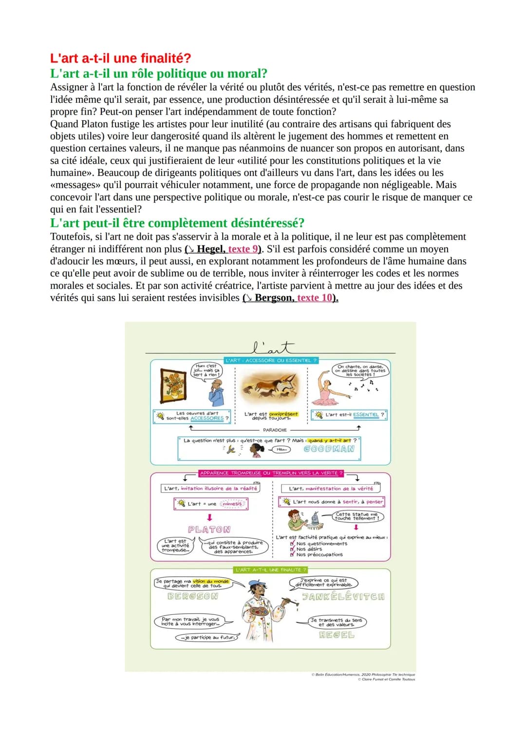 Chapitre 1: L'art !
L'art, une spécificité humaine
L'œuvre d'art est une production paradoxale à la fois superflue et
essentielle
Contrairem