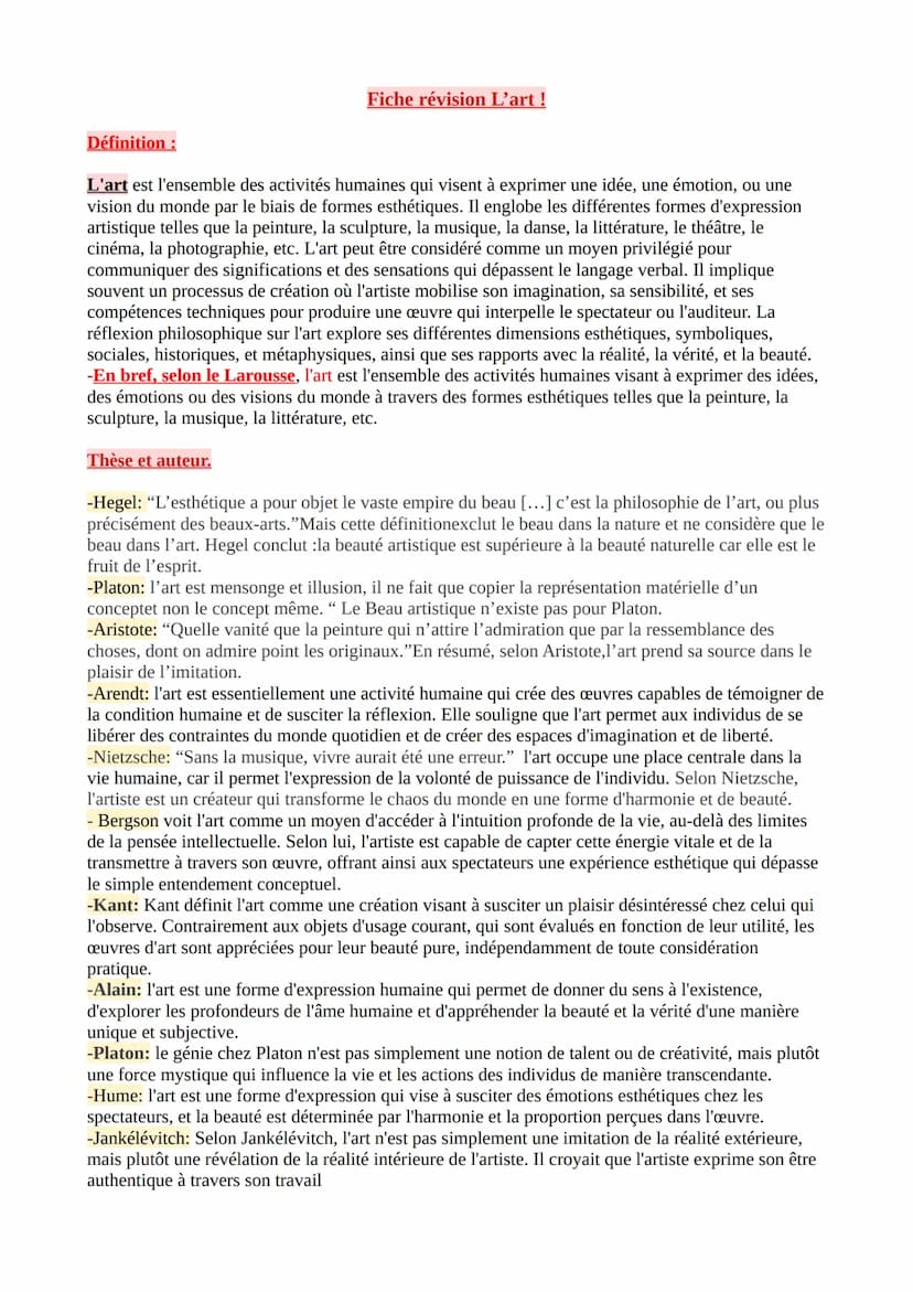 Chapitre 1: L'art !
L'art, une spécificité humaine
L'œuvre d'art est une production paradoxale à la fois superflue et
essentielle
Contrairem