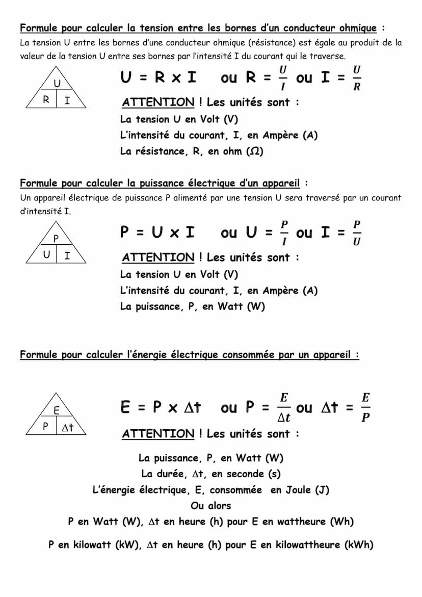 Formule pour calculer la vitesse, v :
V At
FORMULES à CONNAITRE pour le BREVET
m
V =
P
At
Formule pour calculer l'énergie cinétique Ec :
9
A