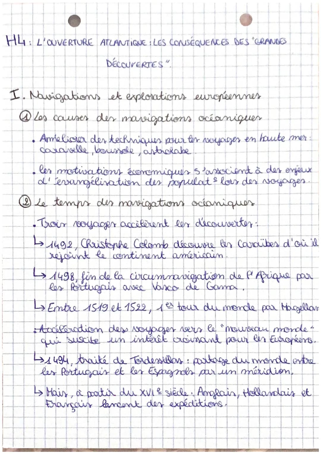 H4: L'OUVERTURE ATLANTIQUE : LES CONSÉQUENCES DES "GRANDES
DÉCOUVERTES".
I. Navigations et explorations européennes
Ⓒ Les causes des mavigat