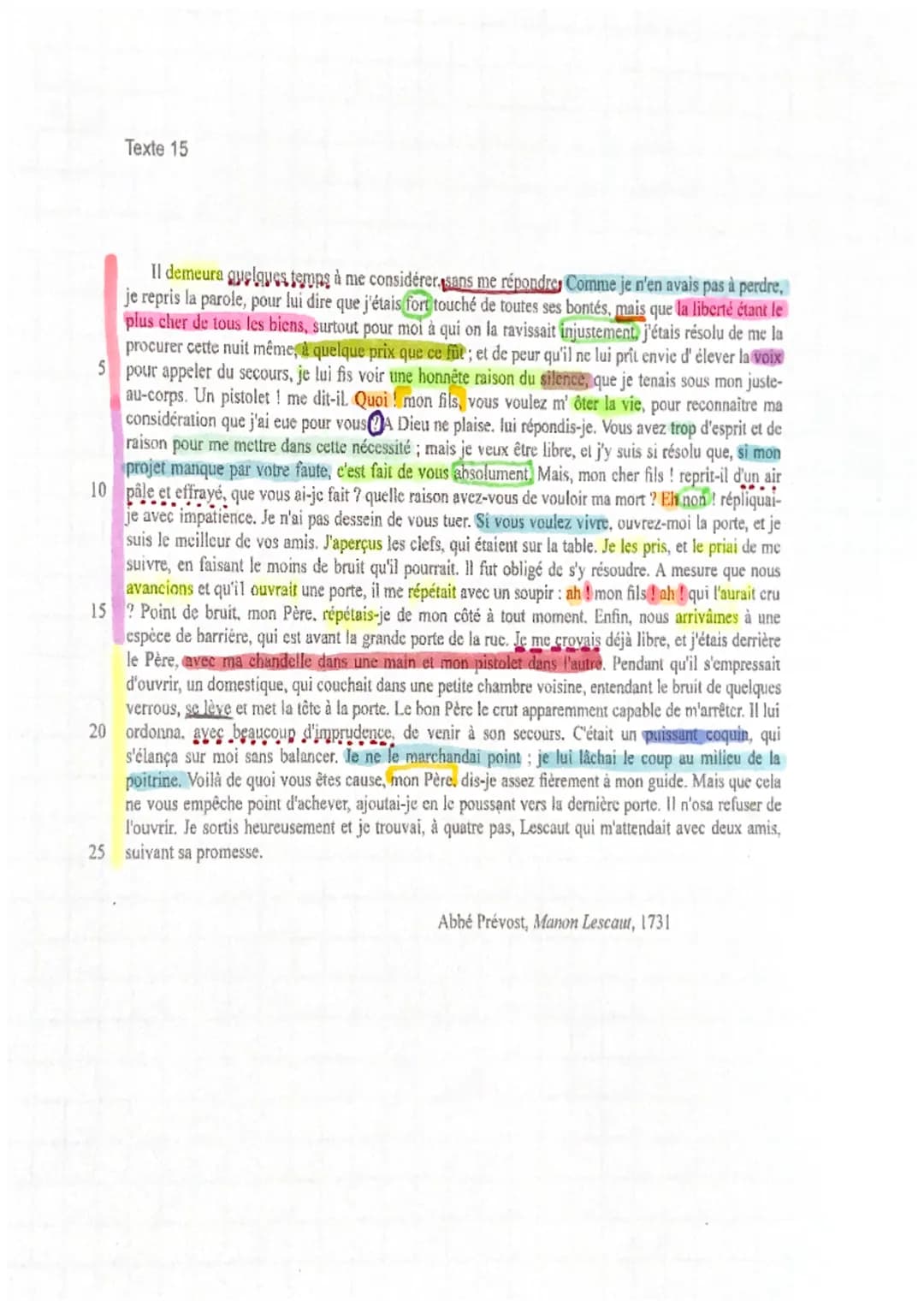 Texte 15
Il demeura quelques temps à me considérer sans me répondres Comme je n'en avais pas à perdre,
je repris la parole, pour lui dire qu