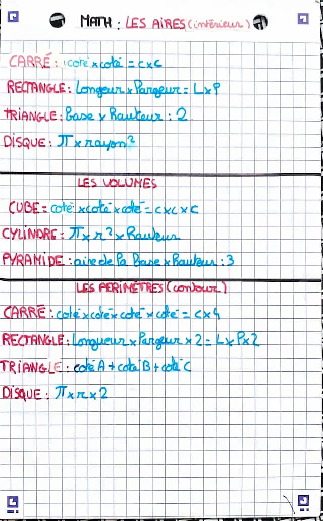Know Fiche de révision sur les calculs des aires  thumbnail
