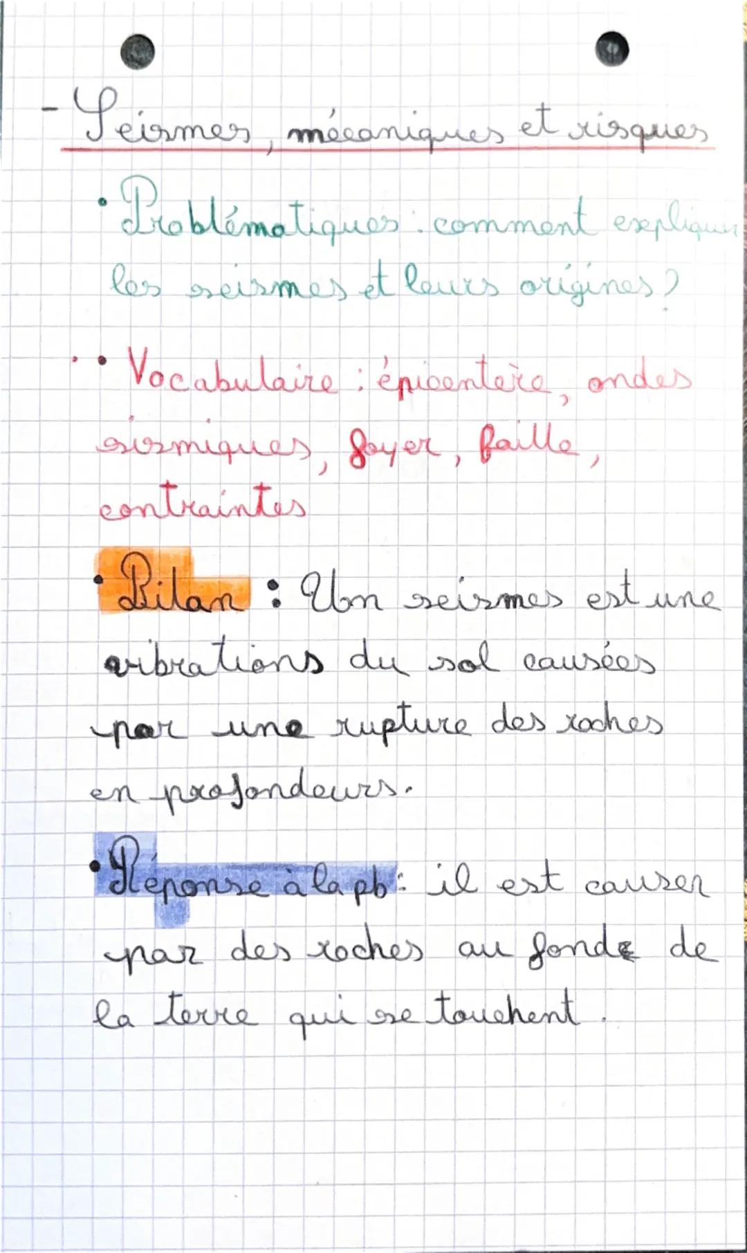 Fiche de révisions SVT (niveau 4e)