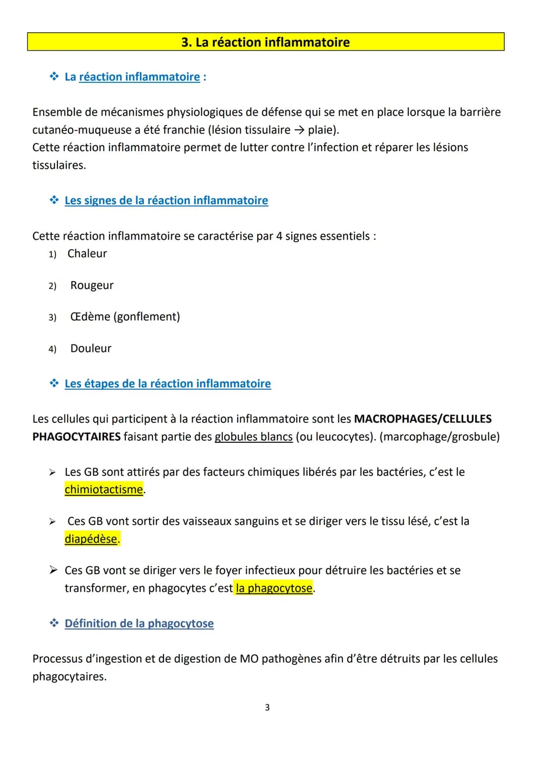 2
Objectifs :
-
Fiche MEMO
L'immunité innée
Présenter le système immunitaire
Indiquer les rôles de la peau et des muqueuses
Décrire la réact