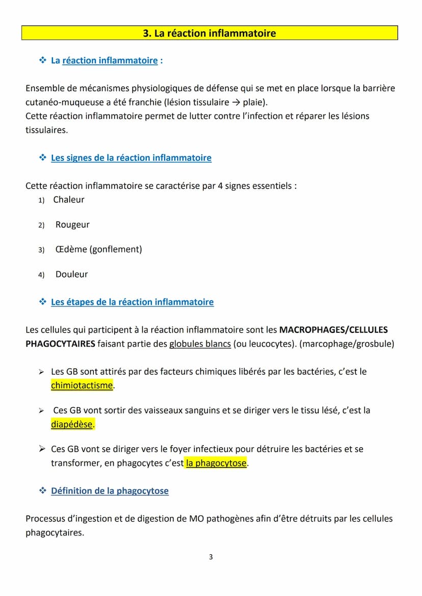 2
Objectifs :
-
Fiche MEMO
L'immunité innée
Présenter le système immunitaire
Indiquer les rôles de la peau et des muqueuses
Décrire la réact