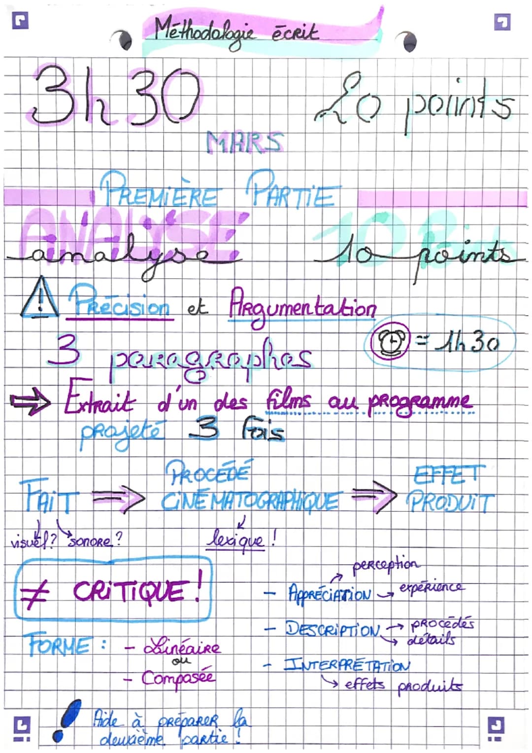 31 30
Di
Methodologie écrit
almalyse
A Precision et Argumentation
3
!
MARS
PREMIERE PARTIE
€ 16 30
paragraphes
→ Extrait d'un des films au p