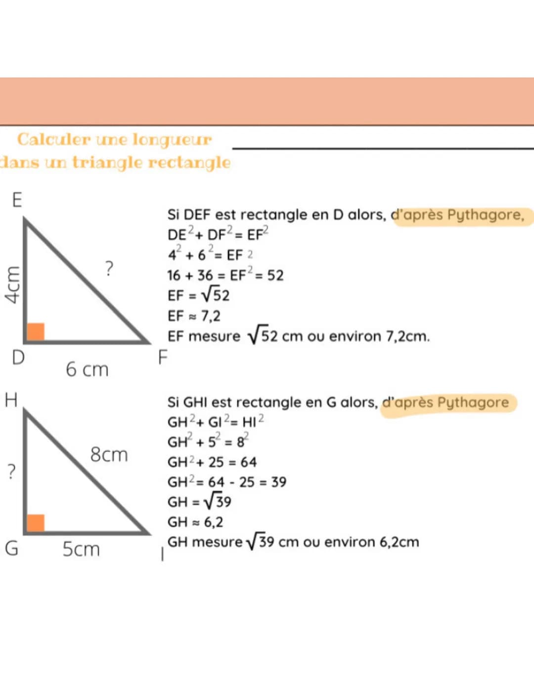 LE THÉORÈME DE
PYTHAGORE
90*
PAR @ CRÈMEFOUETTÉE
Quelques notions...
Hypoténuse
= coté le plus long d'un triangle
et opposé à l'angle droit 