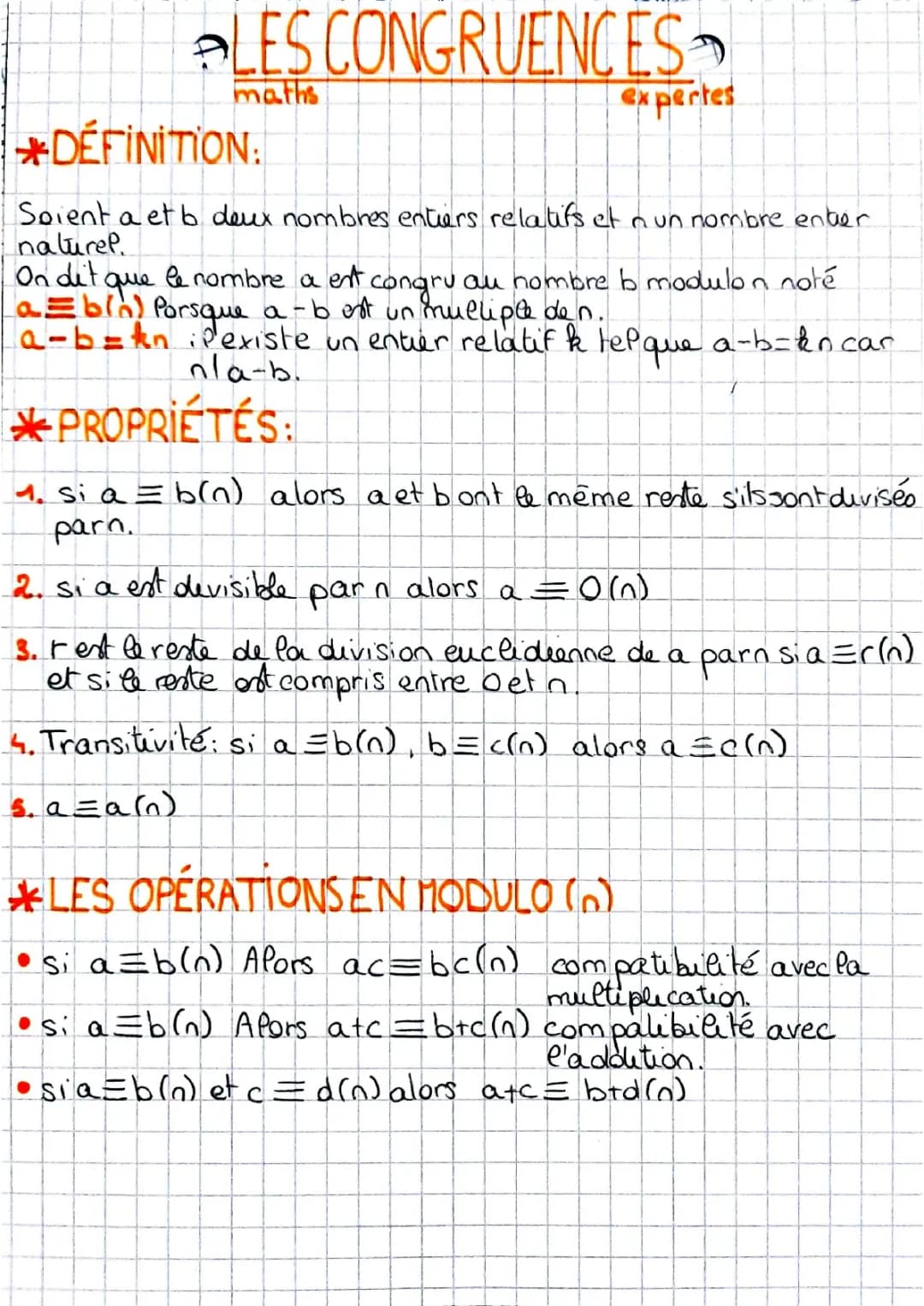 Découvre la Congruence en Maths : Exercices et Cours PDF