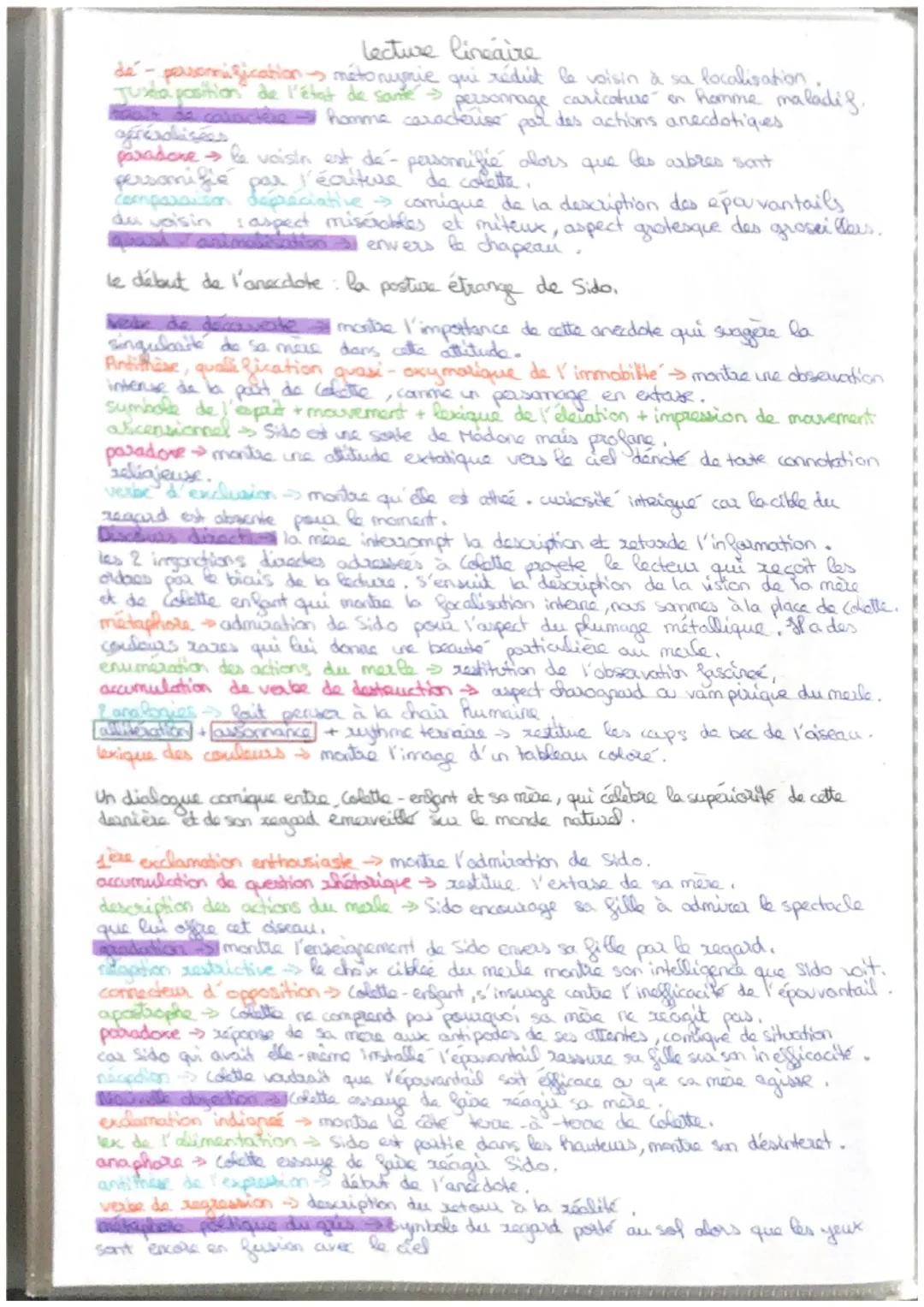 Tun passage en zevrie
lecture linéaire
rapide et tourbillonnant de la vie de sido,

Locution adverbale montre in propos authentiques même si