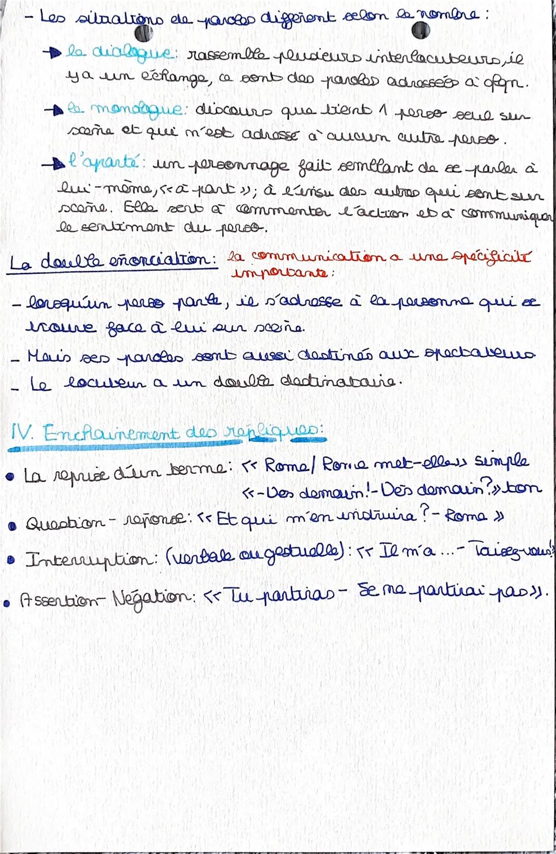 # THÉÂTRE

Définitions: • Texte destiné à être représenté en action
devant un public.

• Art visant à représenter une suite d'événements
où 