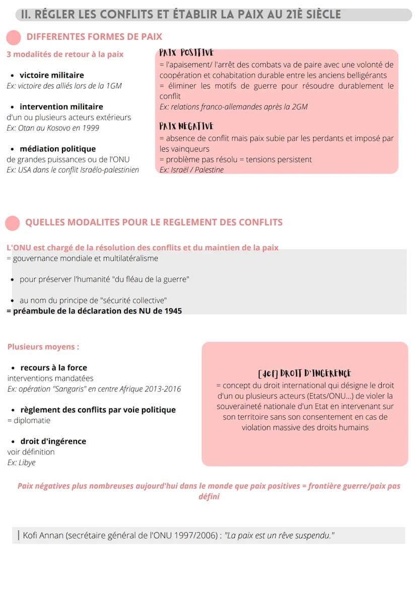 FAIRE LA GUERRE, FAIRE LA PAIX
Formes de conflits et modes de résolution
Formes de conflits et tentatives
de paix
CHAPITRE INTRODUCTIF
Evolu
