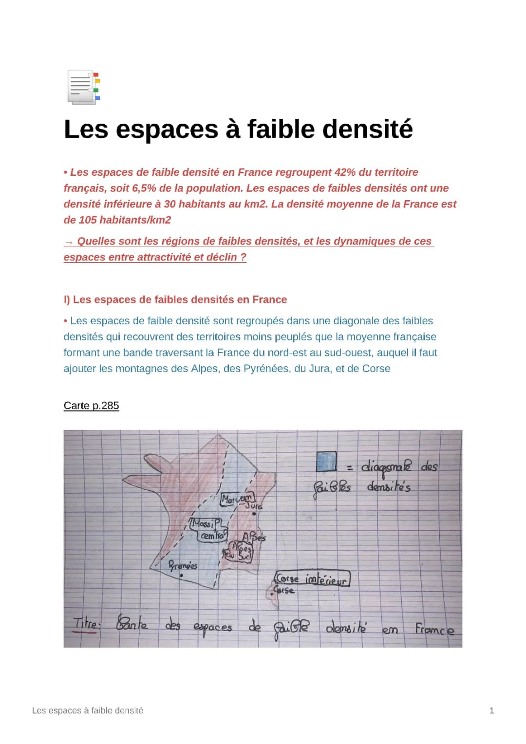 Les espaces de faible densité en France : Cartes, Dynamiques et Atouts