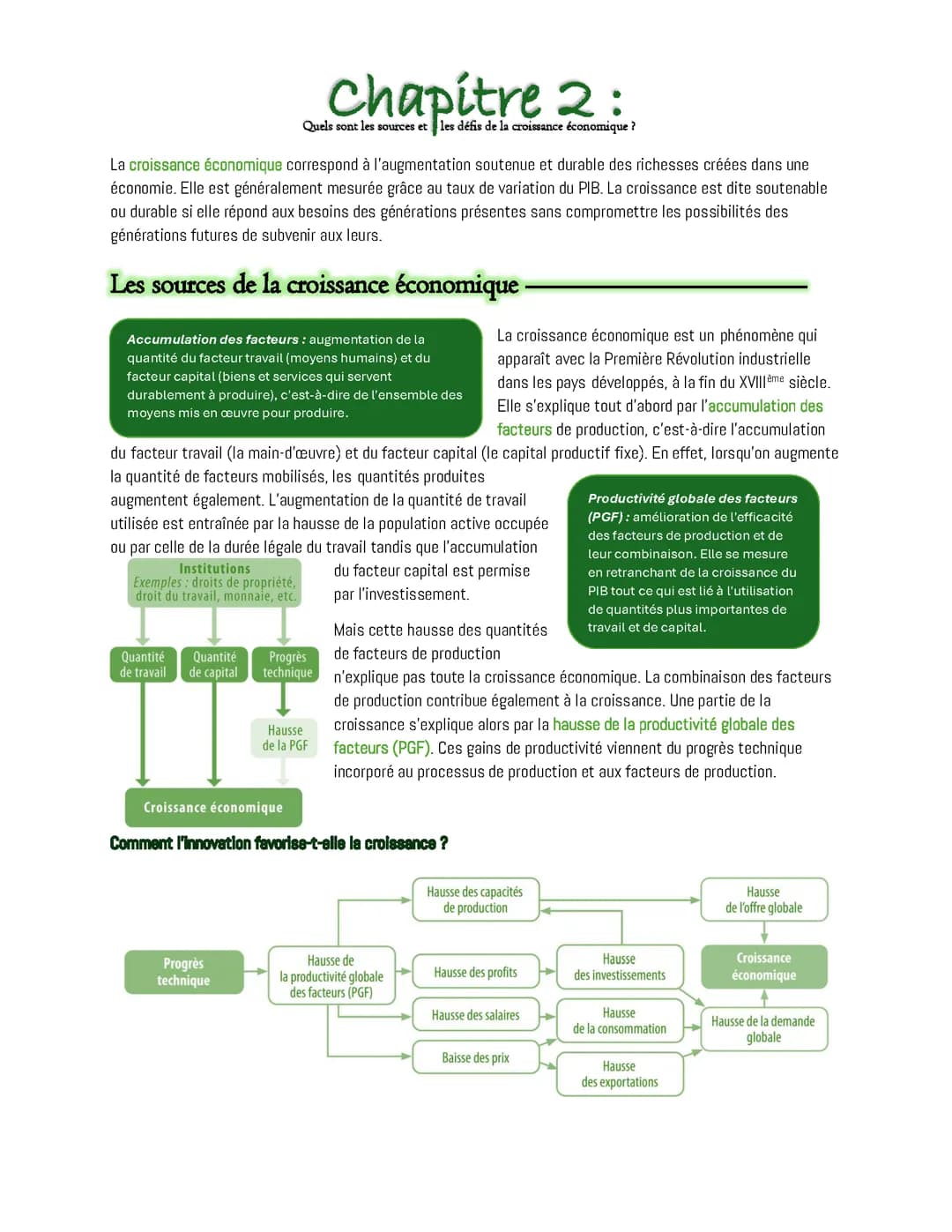 Quels sont les sources et les défis de la croissance économique ?