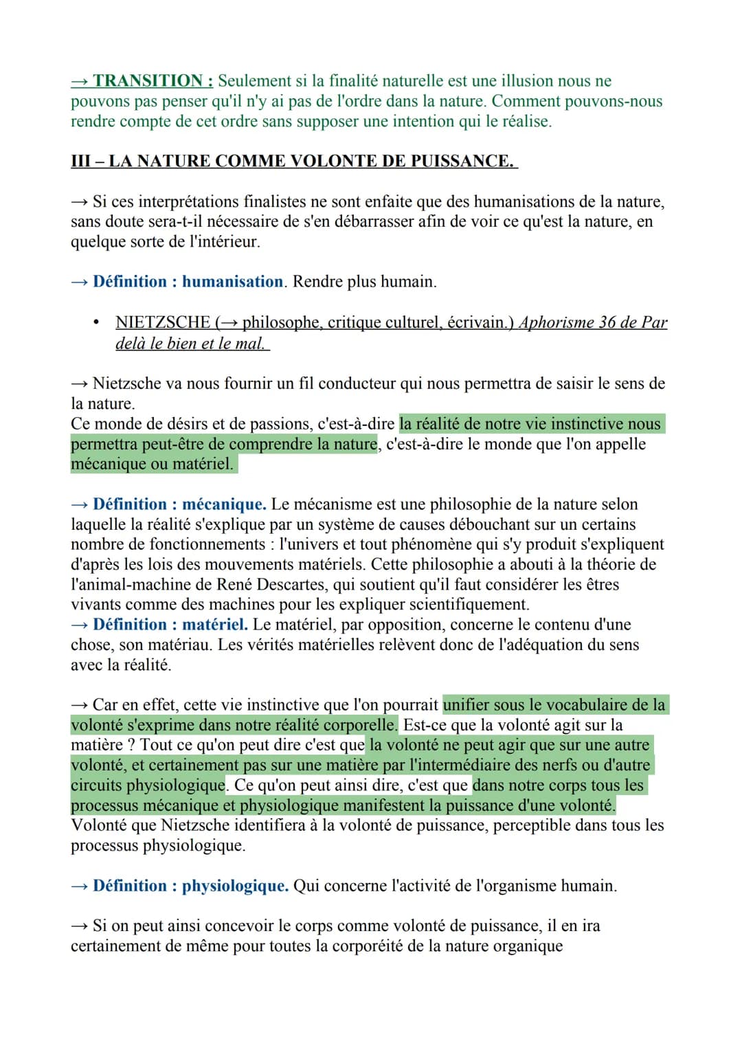 CHAPITRE 7: LA NATURE.
→ INTRODUCTION : La nature est le plus souvent considérée comme une réalité
indépendante de l'homme, c'est-à-dire bie
