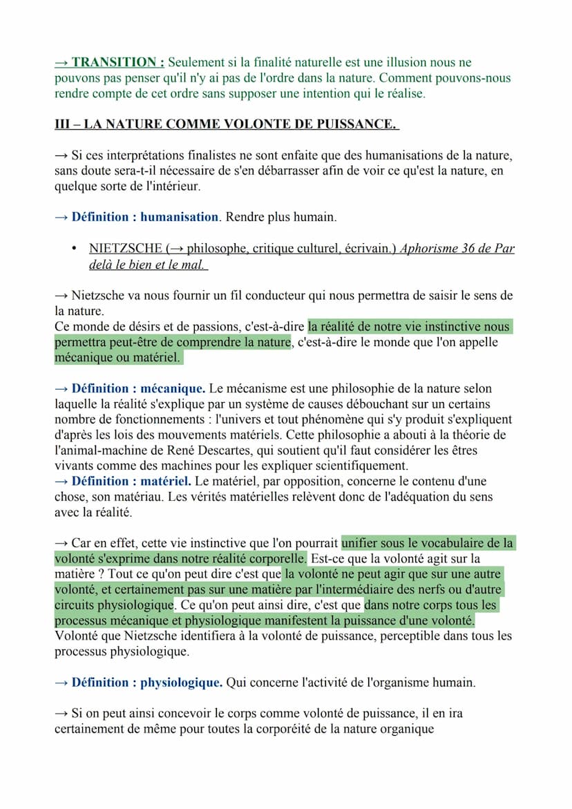 CHAPITRE 7: LA NATURE.
→ INTRODUCTION : La nature est le plus souvent considérée comme une réalité
indépendante de l'homme, c'est-à-dire bie