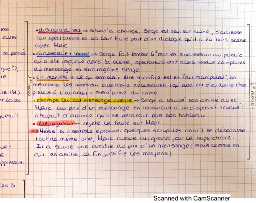 SERGE: II n'est pas
blanc.
YVAN: Une merde blanche (Il est pris d'un fou rire.) Car c'est une merde blanche...
5 Reconnais-le mon vieux C'es