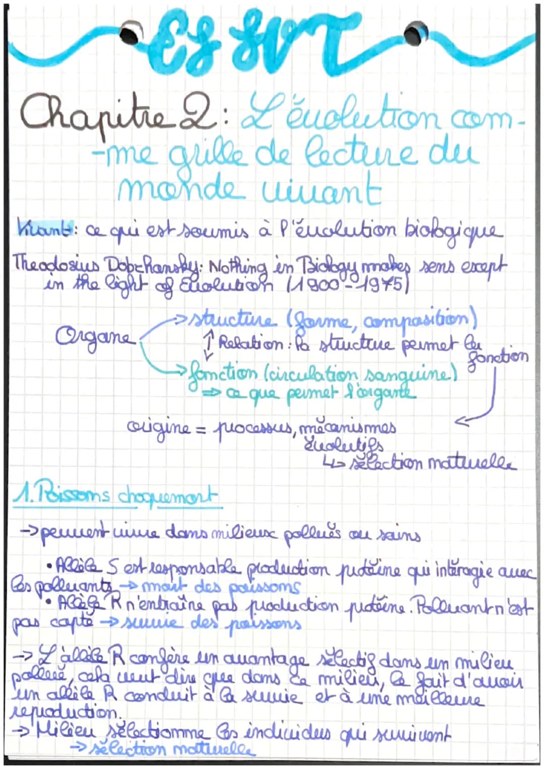 •ES SUT
Chapitre 2: L'évolution.com.
-me grille de lecture du
monde vivant
Krant: ce qui est soumis à l'évolution biologique
Theodosius Dobe