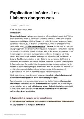 Know Explication linéaire - Les Liaisons dangereuses  thumbnail