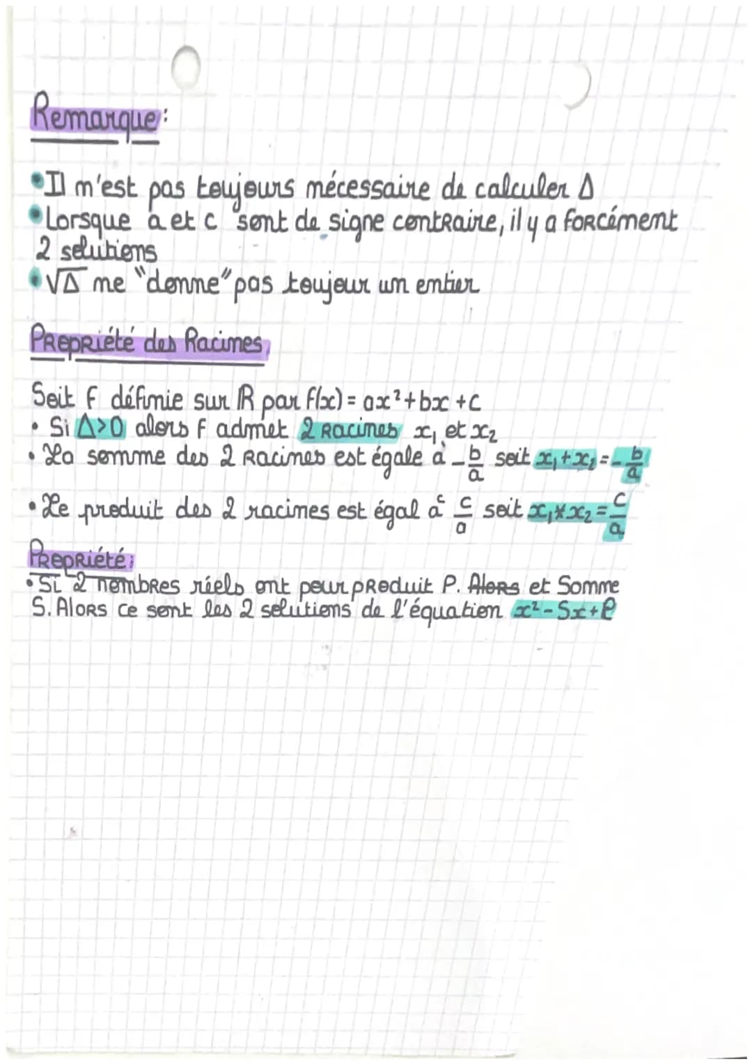 2nd degrés
Facterisation et équation du 2nd degré
Discriminant & Factorisation
→ 3 cas apparaissent
A>O
Fse facterise sous la forme a (x-x₁)