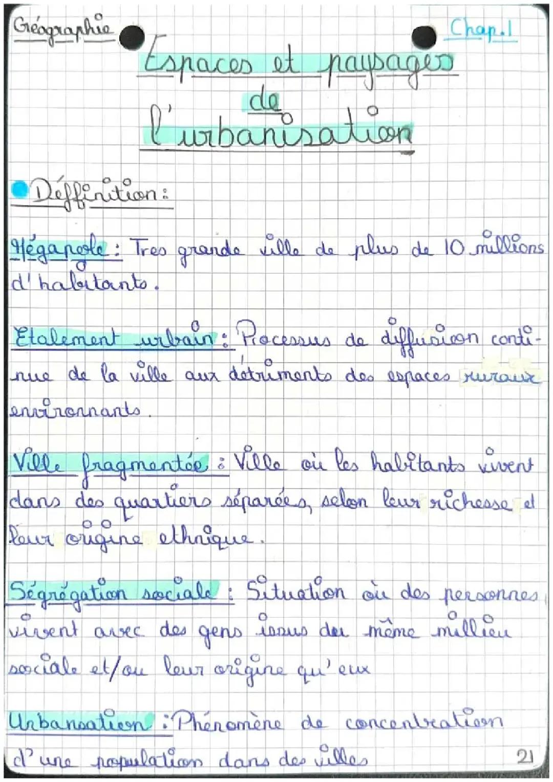 espaces et paysages de l’urbanisation 