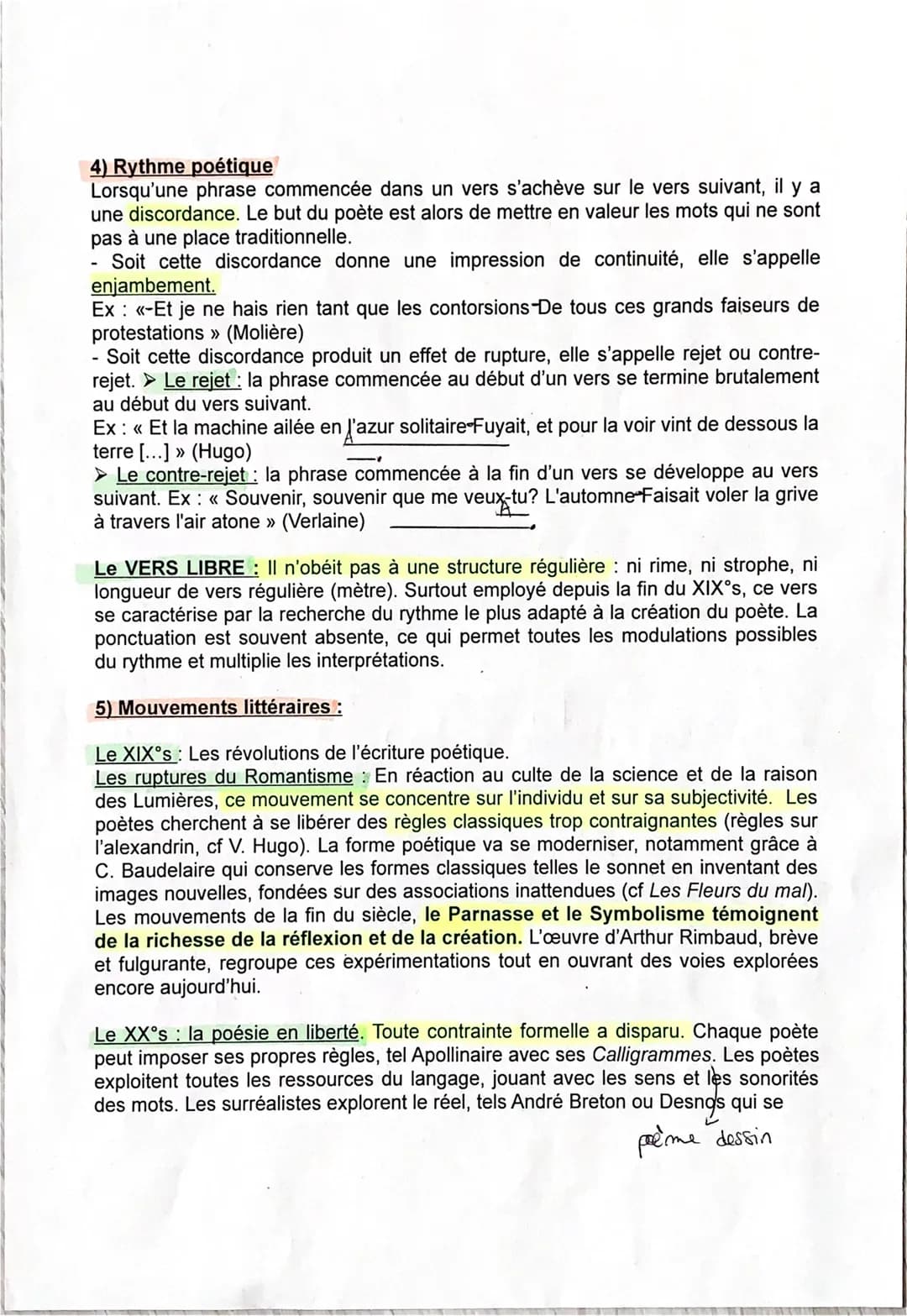 Fiche BILAN sur la POESIE 1ère STMG
Définition: Le terme « poésie » vient du grec « poiêsis », du verbe « poiein >>
signifiant « faire », « 