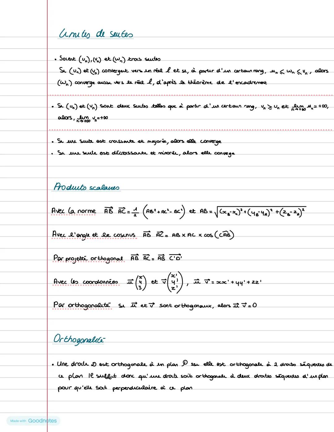 Made with Goodnotes •
.
.
Raisonnement
I
Made with Goodnotes
H
par récurrence
Notons P(n)
On verifie que P(0) est vrave
ле дие
Fiche maths s