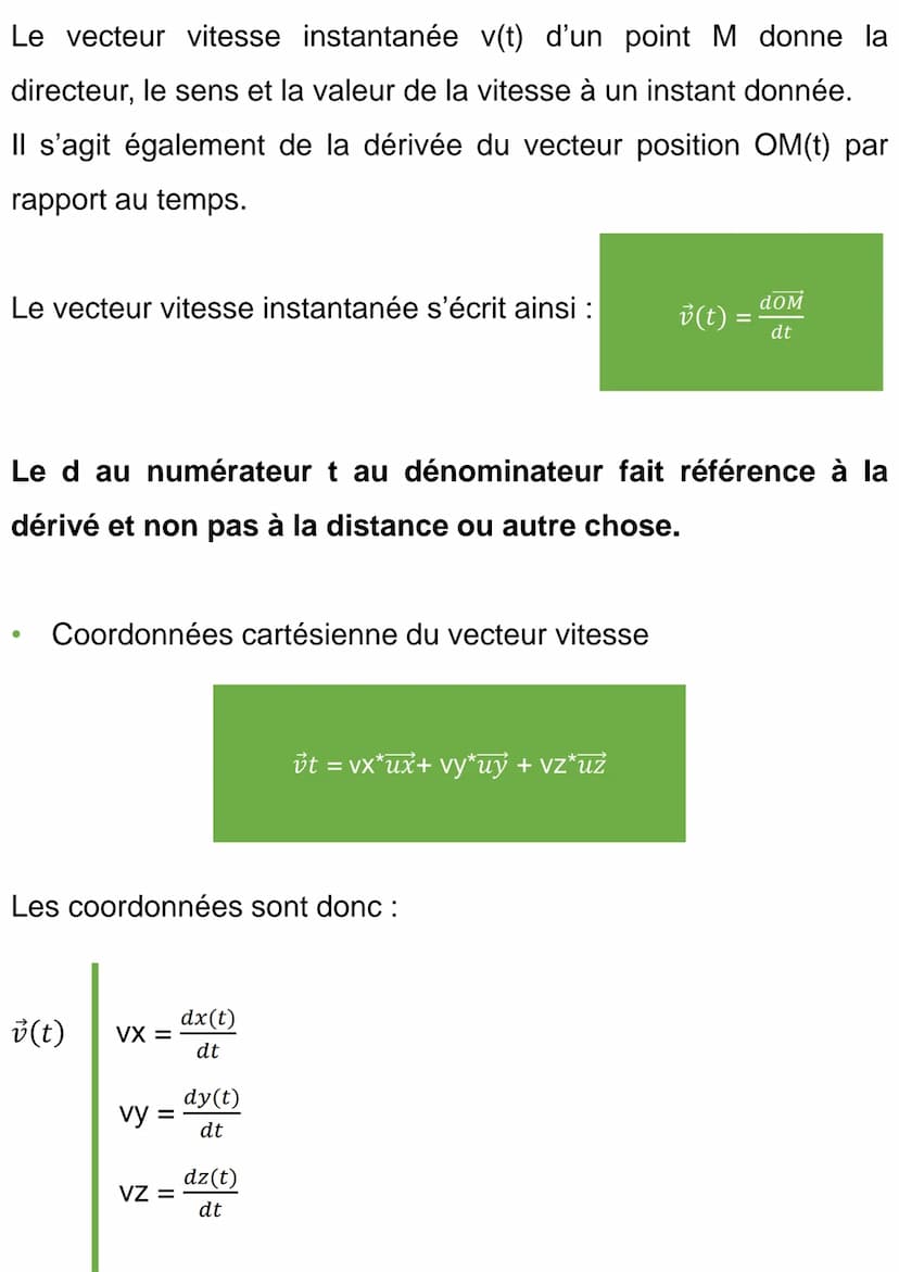 VECTEUR POSITION
Soit un vecteur OM dans un espace orthonormé (O; uỷ; ux; už)et
un repère de temps avec à l'origine t = 0.
Le vecteur positi