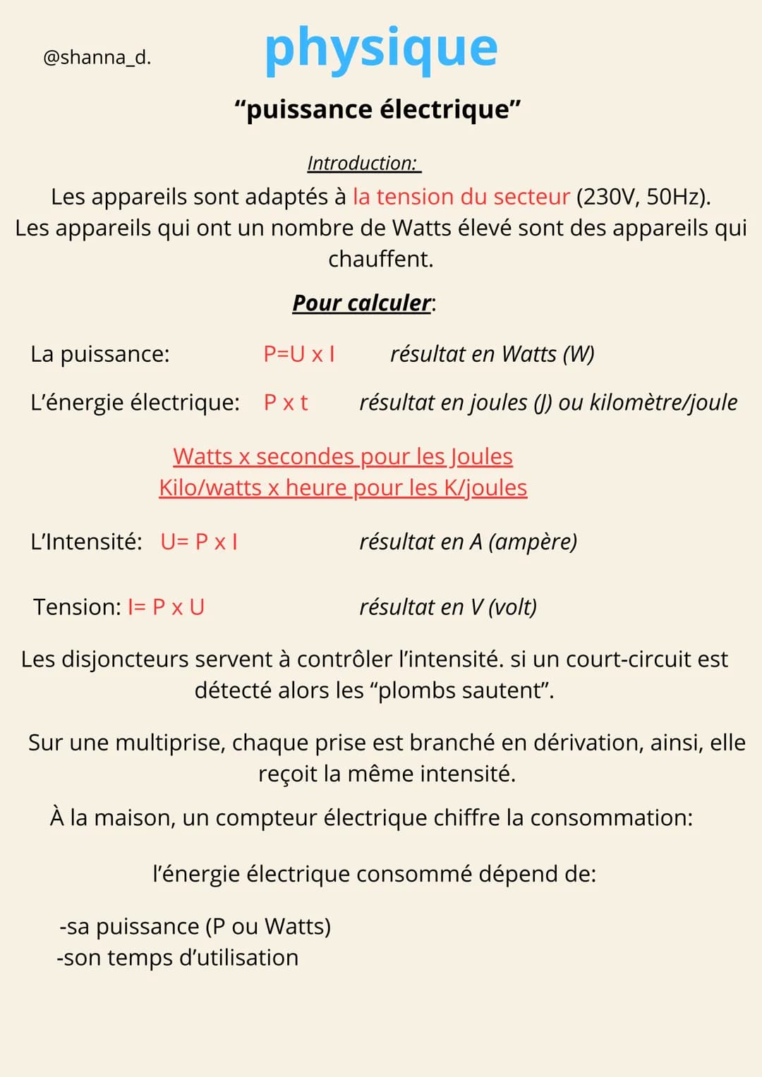 @shanna_d.
physique
"puissance électrique"
Introduction:
Les appareils sont adaptés à la tension du secteur (230V, 50Hz).
Les appareils qui 