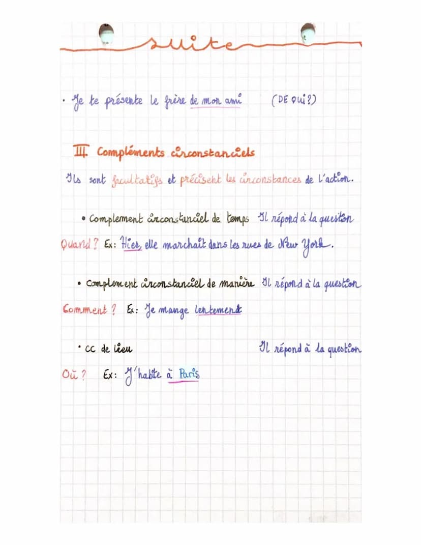 COD, COI et CC
FR 1
I. Complément d'objet DIRECT
Le COD complète le verbe et répond aux questions quoi ?
ou qui ?
Exemples:
• La reine met d