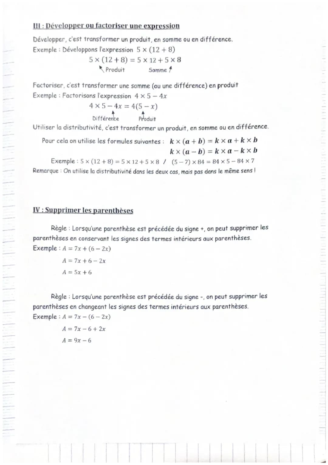 Chapitre ...: Calcul Littéral
I: Expressions littérales
Rappel : En mathématiques, lorsque l'on doit utiliser un nombre que l'on ne connait
