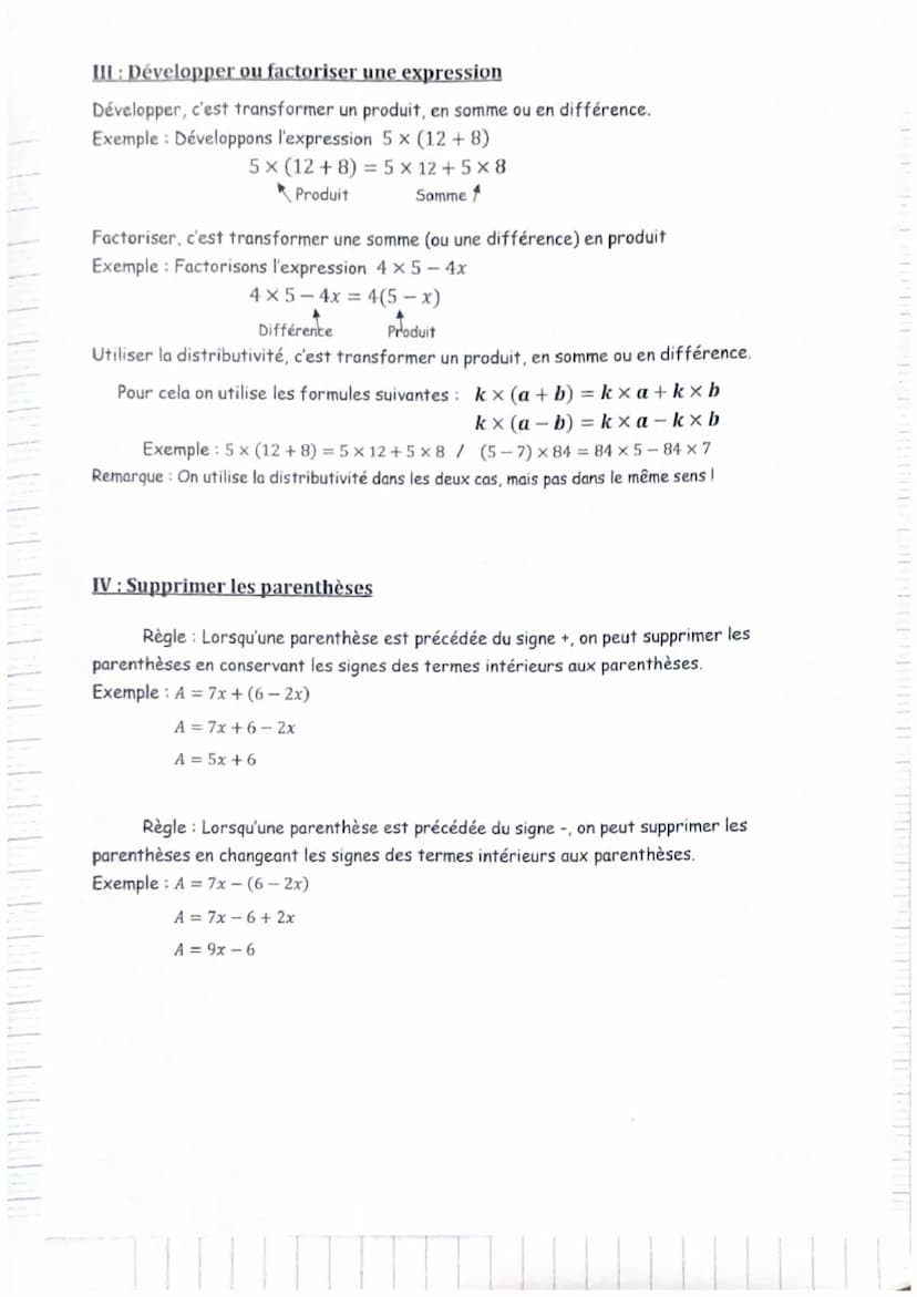 Chapitre ...: Calcul Littéral
I: Expressions littérales
Rappel : En mathématiques, lorsque l'on doit utiliser un nombre que l'on ne connait
