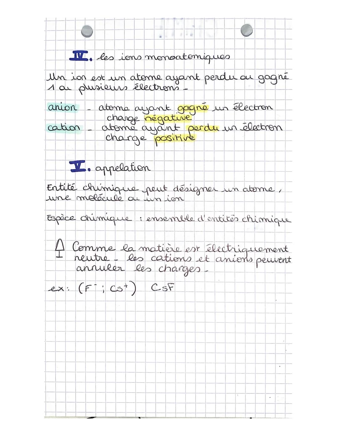 CHIMIE
De l'atome à l'élément chimique
I. Abome
A
2X
Dans l'abome; même nombre d'élections.
que de protons, les charges s'équilibrent
On not