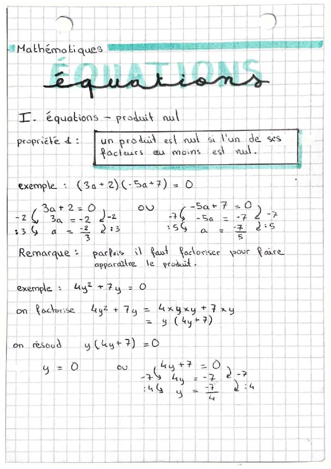 Équations Produit Nul 3ème : Exercices Corrigés et Astuces