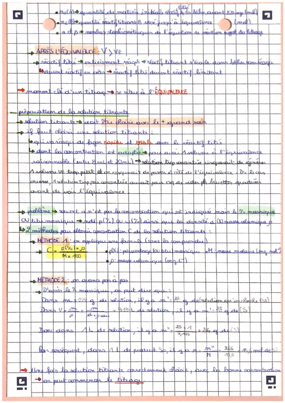 chimie
les tirages
réalises un donges consiste à faire déagir l'espèce chimique à dores are théactif
don't on comment la concentrat. Cc reac