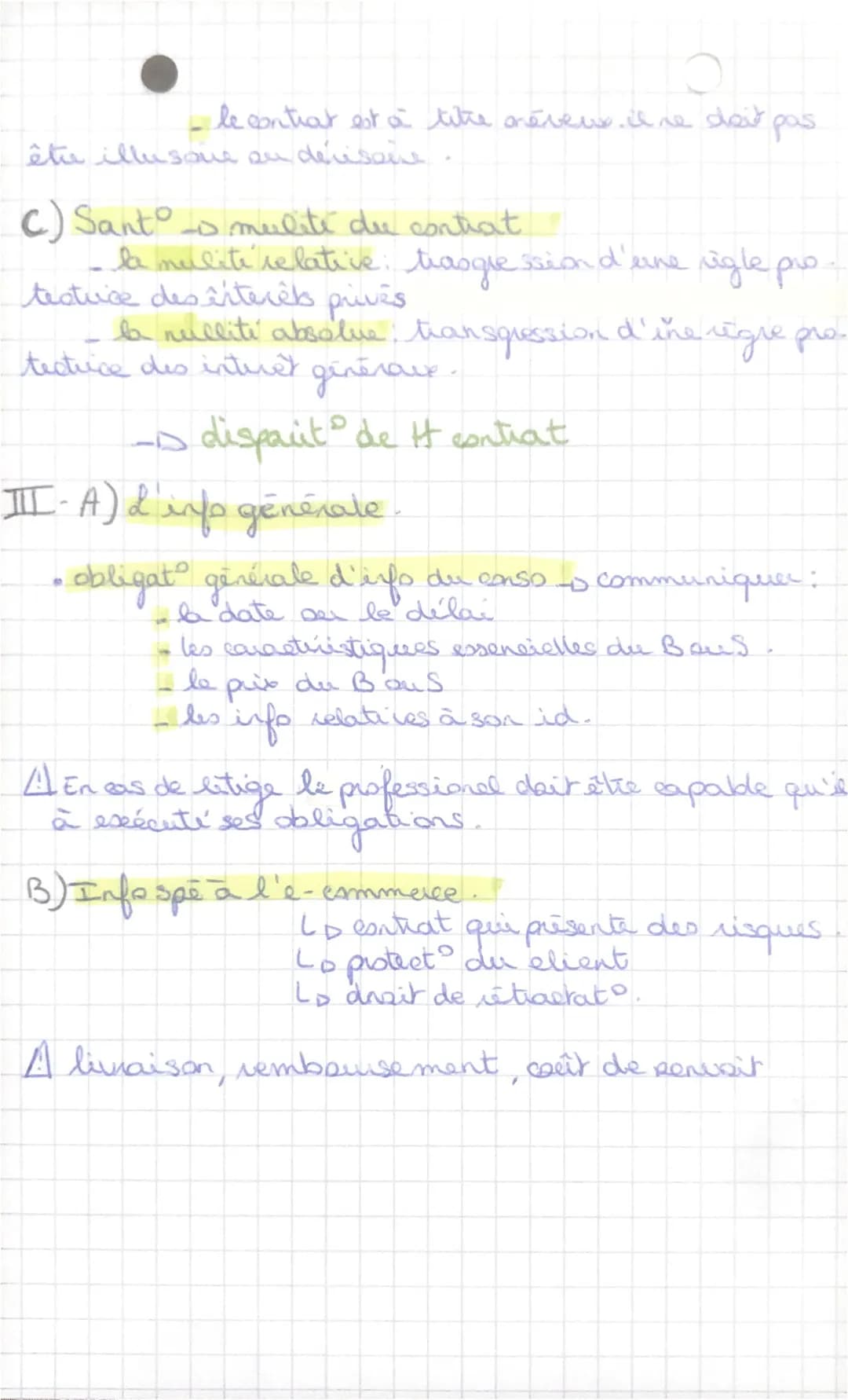 Chap 1 La formation
I-A) Le contrat: accord de volonti' entre & ou plusieur
personnes appelé "parties", destines, selon ses clauses, à
clée,