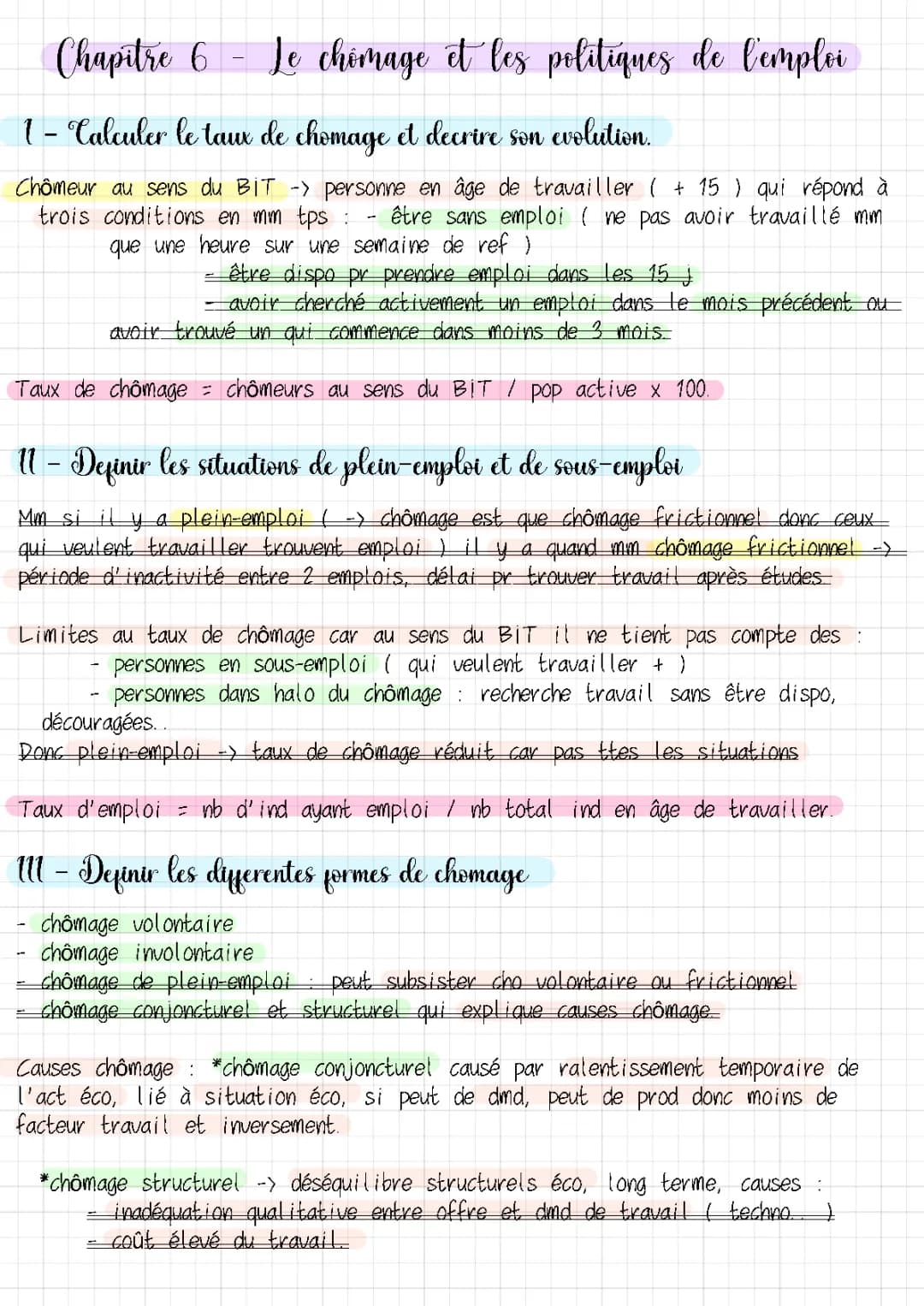 Le chômage et les politiques de l’emploi 