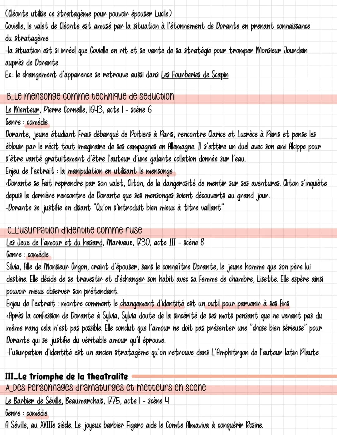 Les fausses confidences
Elements d'intro
Dubois est un "stratège" → conçoit le projet de faire épouser Dorante par Araminte
procédés et subt
