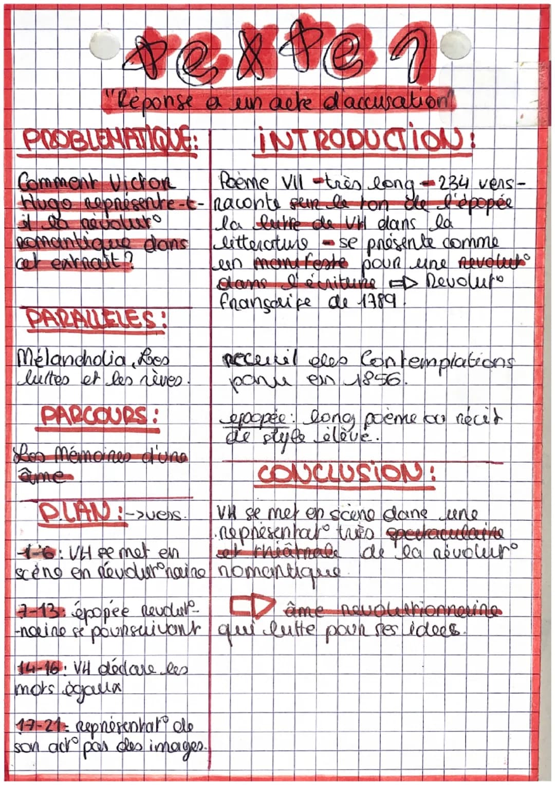 rexten
"Reponse a un acte d'accuration
INTRODUCTION:
PROBLEMATIQUE:
Comment Victor
Hugo représente-t-Raconte sein de ton
it la révoluto
poma