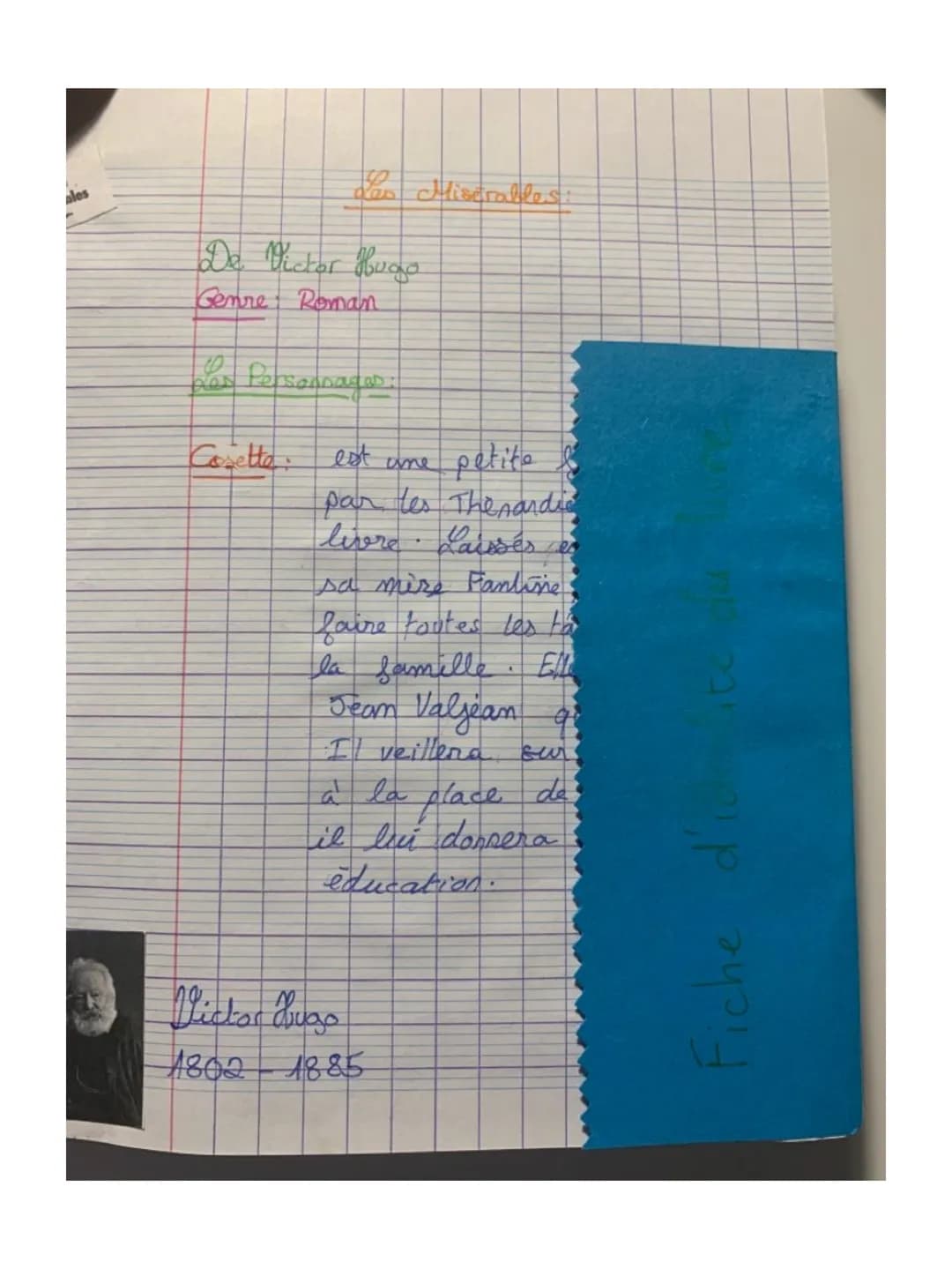 ales
das
De Victor Hugo
Genre: Roman
Los Personnages :
Cosetta
est ame
petite
par les The nardie
livre Laissés es
sa mère Fantine
faire tout