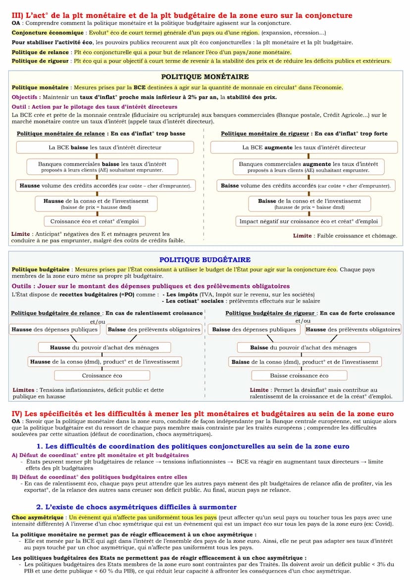 Chapitre 6: Quelles politiques économiques dans le cadre européen ?
I) L'intégrat° européenne et les effets du marché unique sur la croissan