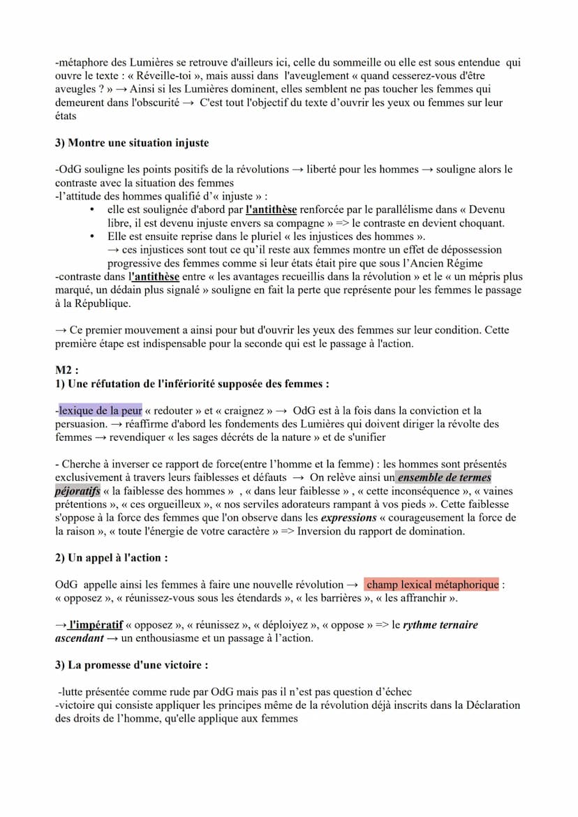 Classe de 1G, texte 3: Olympe de Gouges, Déclaration des droits de la femme et de la
citoyenne, « Postambule »>..
INTRODUCTION :
Présentatio