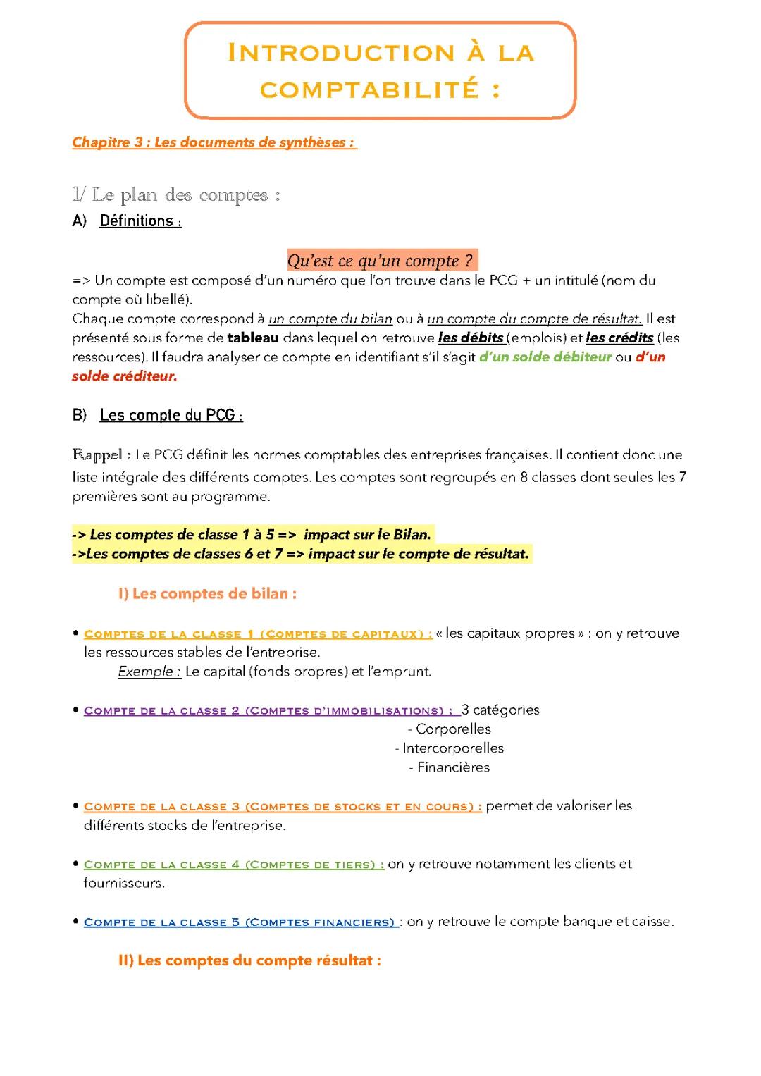 Les documents de synthèse 