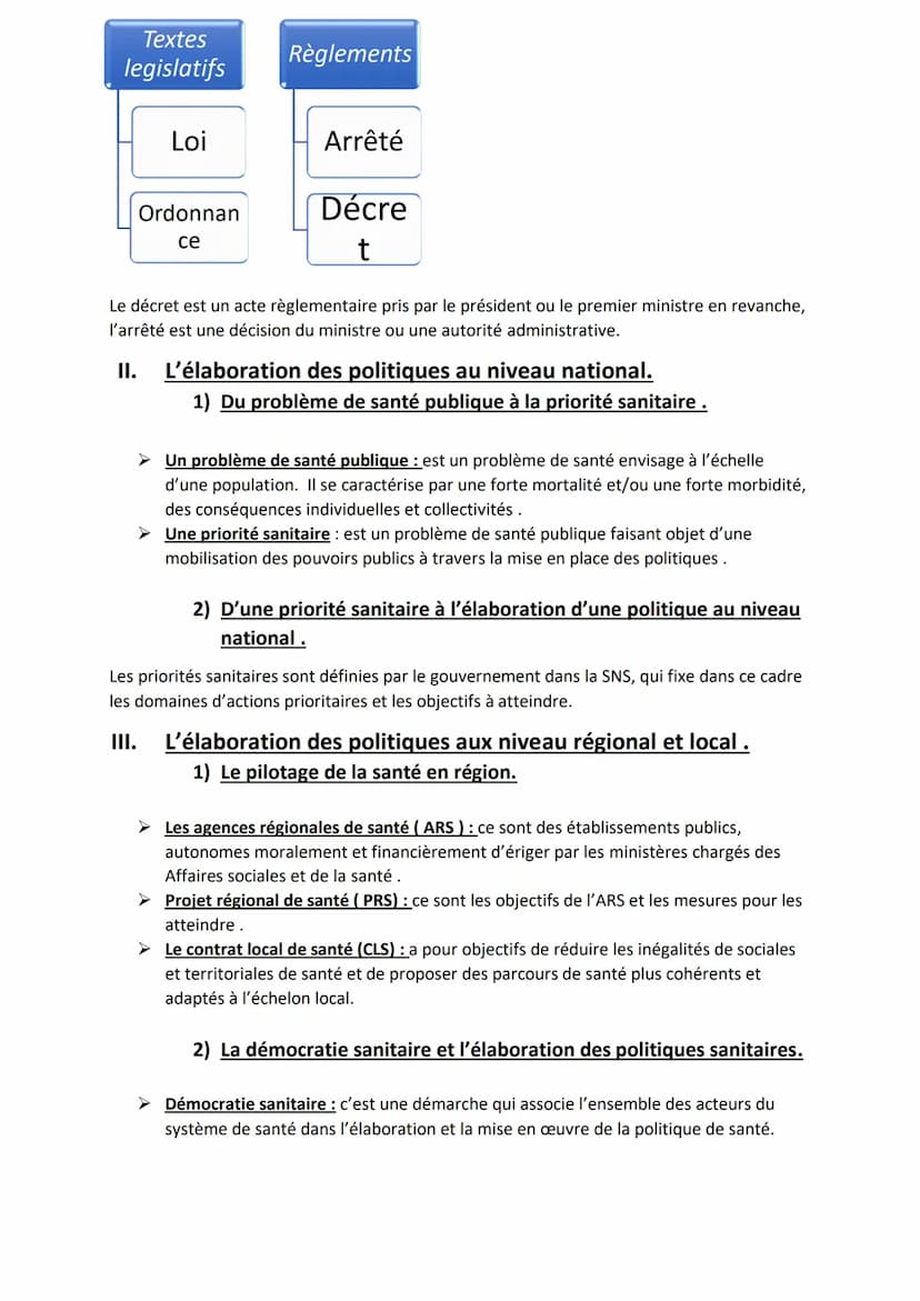Séquence 1 : Politique de santé et gouvernance du système
de santé
Introduction :
Un pays soucieux de sa population se doit de mettre en œuv