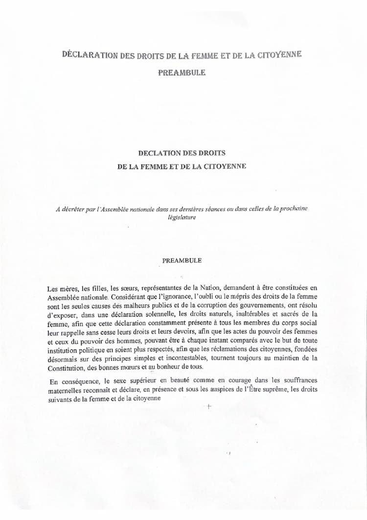 Know Analyse linéaire Préambule d’Olympe de Gouges  thumbnail