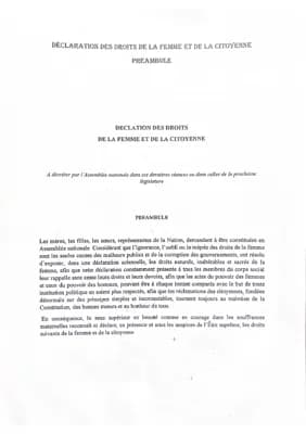 Know Analyse linéaire Préambule d’Olympe de Gouges  thumbnail