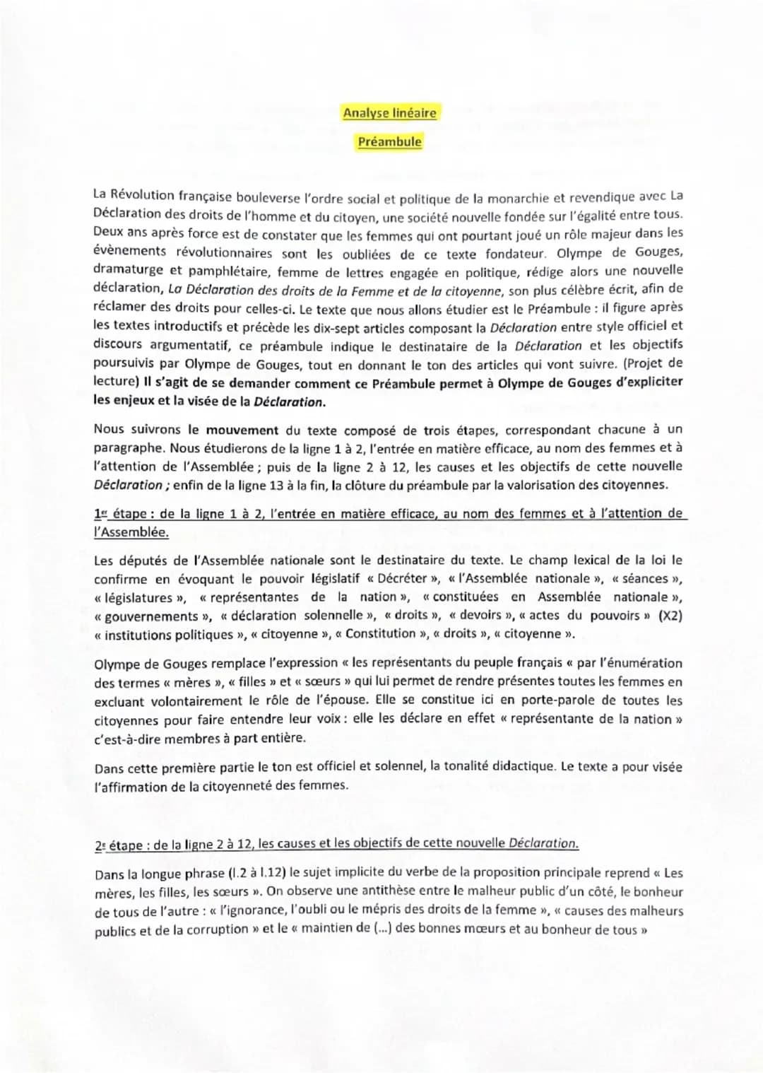 DÉCLARATION DES DROITS DE LA FEMME ET DE LA CITOYENNE
PREAMBULE
DECLATION DES DROITS
DE LA FEMME ET DE LA CITOYENNE
A décréter par l'Assembl